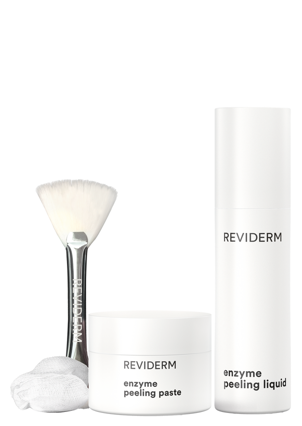 enzym peeling duo: liquid & paste, Pinsel, Tupfer und Spatel